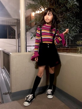 「DIABLE」｜ののさん（キッズ・129cm）の冬コーディネート