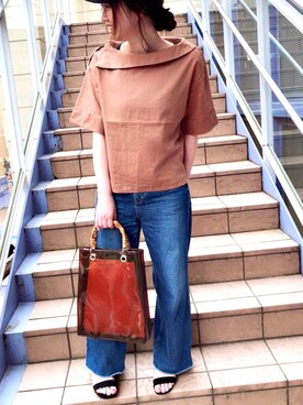 「アイテム（トートバッグ、その他）」を使った、SHARE PARKさん（レディース・155cm）の夏コーディネート