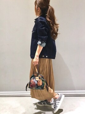 「SHARE PARK（シェアパーク）のアイテム（デニムジャケット）」を使った、SHARE PARKさん（レディース・151cm）の夏コーディネート