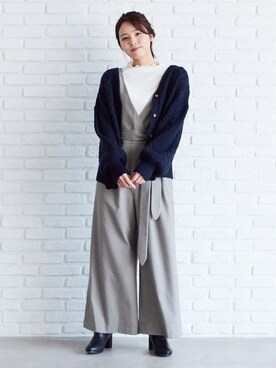 「SHARE PARK（シェアパーク）のアイテム（オールインワン・サロペット）」を使った、SHARE PARKさん（レディース・156cm）の冬コーディネート
