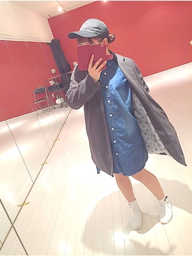 「AS KNOW AS PINKY（アズノゥアズピンキー）のアイテム（ダウンジャケット/コート）」を使った、ゆたさん（レディース・154cm）の春コーディネート