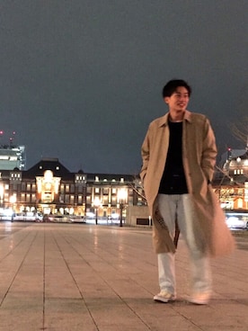 「Levi's」｜「アイテム（トレンチコート）」を使った、すけさん（メンズ・171cm）の春コーディネート