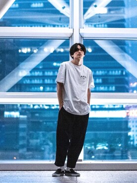 「アイテム（スリッポン）」を使った、すけさん（メンズ・170cm・20代）の夏コーディネート