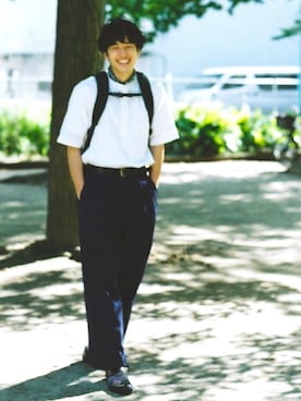 「アイテム（スリッポン）」を使った、すけさん（メンズ・171cm・20代）の春コーディネート