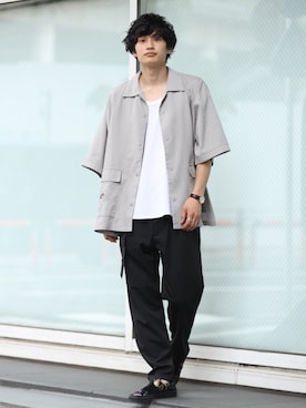 「アイテム（スリッポン）」を使った、すけさん（メンズ・171cm・20代）の夏コーディネート