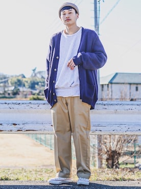 「Lee（リー）のアイテム（チノパンツ）」を使った、すけさん（メンズ・171cm）の冬コーディネート