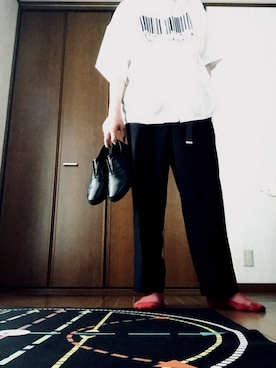 「ビッグシャツ」｜「アイテム（スリッポン）」を使った、ZRtn.comさん（メンズ・179cm）の夏コーディネート