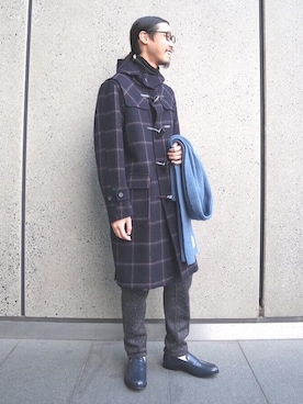 「green label relaxing（グリーンレーベルリラクシング）のアイテム（ダッフルコート）」を使った、甲斐　龍太郎さん（メンズ・178cm）の冬コーディネート