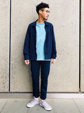 「ユナイテッドアローズ」｜「アイテム（ブルゾン）」を使った、甲斐　龍太郎さん（メンズ・178cm）の春コーディネート