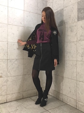 「タートル」｜「アイテム（ブルゾン）」を使った、Ayakaさん（レディース・161cm）の秋コーディネート