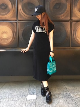 「ミニトート」｜「アイテム（ワンピース/ドレス）」を使った、Ayakaさん（レディース・161cm）の春コーディネート