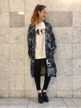 「ロングジャケット」｜「アイテム（デニムジャケット）」を使った、Ayakaさん（レディース・161cm）の秋コーディネート