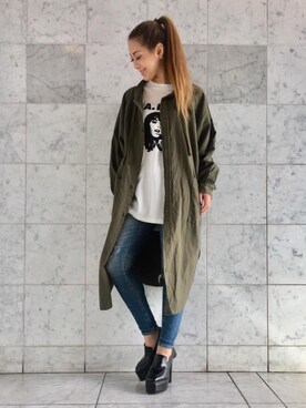 「リメイクデニム」｜「アイテム（ワンピース/ドレス）」を使った、Ayakaさん（レディース・161cm）の秋コーディネート