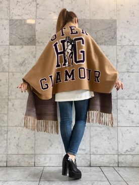 「リメイクデニム」｜「アイテム（カーディガン/ボレロ）」を使った、Ayakaさん（レディース・161cm）の秋コーディネート