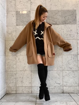 「HYSTERIC GLAMOUR（ヒステリックグラマー）のアイテム（モッズコート）」を使った、Ayakaさん（レディース・161cm）の秋コーディネート