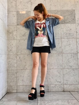 「ショーパン」｜「アイテム（アナログ腕時計）」を使った、Ayakaさん（レディース・161cm）の夏コーディネート