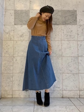 「タートル」｜「アイテム（ハンチング/ベレー帽）」を使った、Ayakaさん（レディース・161cm）の冬コーディネート