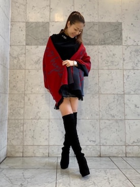 「タートル」｜「アイテム（財布/小物）」を使った、Ayakaさん（レディース・161cm）の冬コーディネート