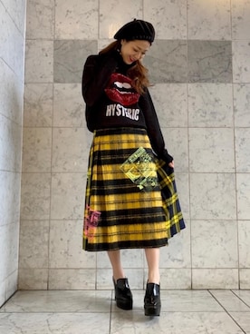 「パンクコーデ」｜「アイテム（帽子）」を使った、Ayakaさん（レディース・161cm）の冬コーディネート