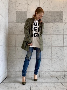 ミリタリージャケットを使った 野口強 のレディース人気ファッションコーディネート Wear