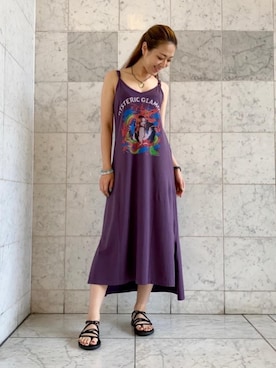 「スリットワンピ」｜Ayakaさん（レディース・161cm）の夏コーディネート