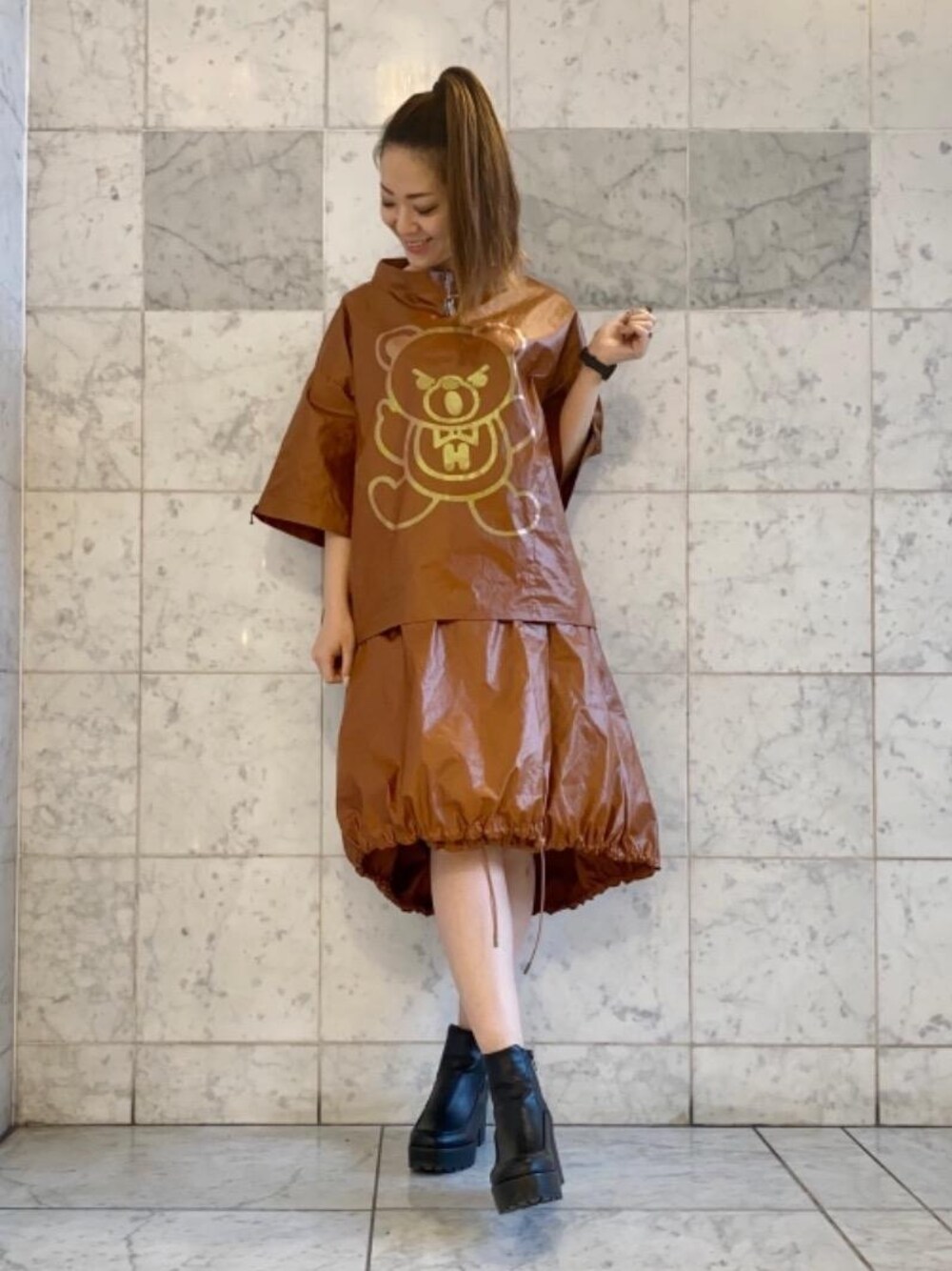 ヒスベア HYSTERIC BEAR BAG リメイクプルオーバーシャツ HYSTERIC GLAMOUR（ヒステリックグラマー）の「FIRE BEAR プル