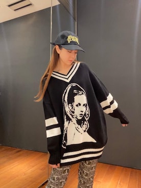 「ﾋﾞｯｸﾞｼﾙｴｯﾄ」｜「アイテム（帽子）」を使った、Ayakaさん（レディース・161cm）の冬コーディネート