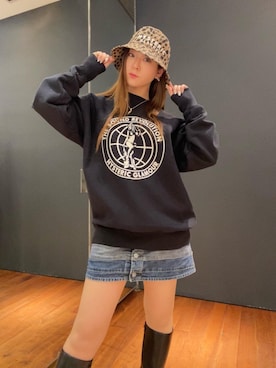 「ﾋﾞｯｸﾞｼﾙｴｯﾄ」｜「アイテム（スウェット）」を使った、Ayakaさん（レディース・161cm）の冬コーディネート