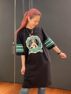 「ﾋﾞｯｸﾞｼﾙｴｯﾄ」｜「アイテム（ワンピース/ドレス）」を使った、Ayakaさん（レディース・161cm）の春コーディネート