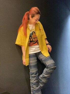 「フレアデニム」｜Ayakaさん（レディース・161cm）の夏コーディネート