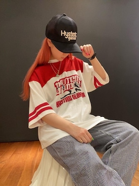 「ﾋﾞｯｸﾞｼﾙｴｯﾄ」｜「アイテム（帽子）」を使った、Ayakaさん（レディース・161cm）の夏コーディネート