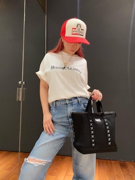 「ﾋﾞｯｸﾞｼﾙｴｯﾄ」｜「アイテム（帽子）」を使った、Ayakaさん（レディース・161cm）の夏コーディネート