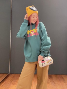 「ニットキャップ」｜「アイテム（財布/小物）」を使った、Ayakaさん（レディース・161cm）の冬コーディネート