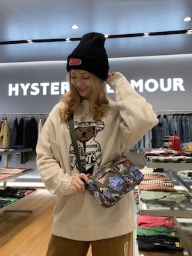 「ニットキャップ」｜「アイテム（キャップ）」を使った、Ayakaさん（レディース・161cm）の秋コーディネート