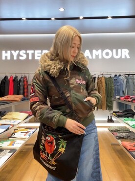 「迷彩」｜「アイテム（ブルゾン）」を使った、Ayakaさん（レディース・161cm）の冬コーディネート