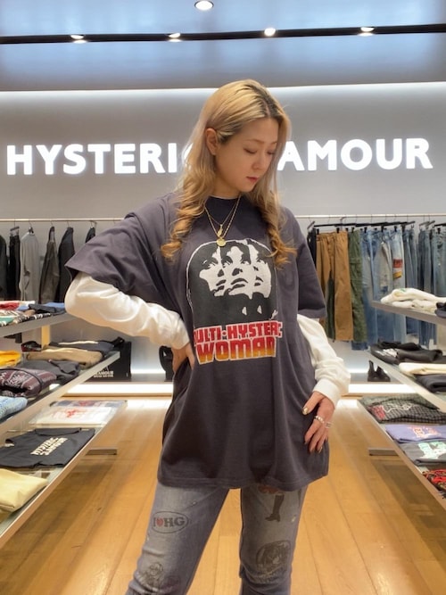 ヒステリックグラマー WHISKY柄 リバーシブルスウェットパンツ デニム