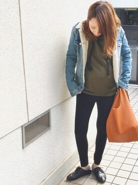 「GAP（ギャップ）のアイテム（ジャケット/アウター、ブルー系）」を使った、rin⋆✩⑅◡̈⃝*さん（レディース・153cm）の冬コーディネート