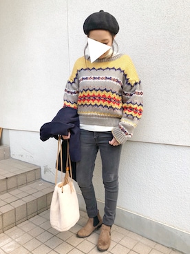 「STUNNING LURE（スタニングルアー）のアイテム（チェスターコート）」を使った、rin⋆✩⑅◡̈⃝*さん（レディース・153cm）の冬コーディネート