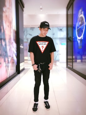 「NHIZのアイテム（キャップ）」を使った、Foxさん（メンズ・173cm）の秋コーディネート