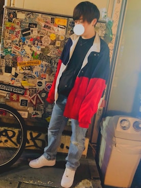 「原宿」｜「アイテム（ナイロンジャケット）」を使った、terusanさん（メンズ・169cm）の冬コーディネート