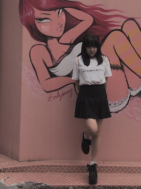 「ハーフツイン」｜「アイテム（スカート）」を使った、小西さん（レディース・157cm）の秋コーディネート