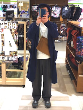 「FREDY&GLOSTER（フレディアンドグロスター）のアイテム（ジャケット/アウター、ブルー系）」を使った、Yoshiotaniさん（メンズ・170cm）の秋コーディネート