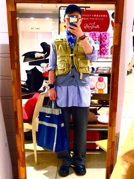 「Dr. Martens（ドクターマーチン）のアイテム（シューズ、ブルー系）」を使った、Yoshiotaniさん（メンズ・170cm）の春コーディネート