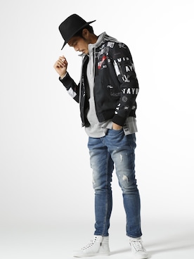 「JACKROSE（ジャックローズ）のアイテム（帽子）」を使った、JACKROSE OFFICIALさん（メンズ・175cm）の冬コーディネート