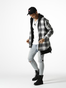 「ロングパーカー」｜JACKROSE OFFICIALさん（メンズ・175cm）の冬コーディネート