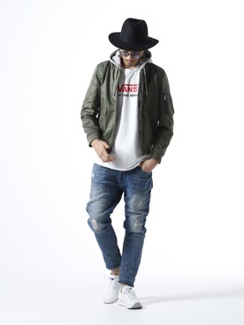 「JACKROSE（ジャックローズ）のアイテム（帽子）」を使った、JACKROSE OFFICIALさん（メンズ・175cm）の冬コーディネート