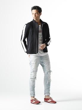 「jackrose」｜「アイテム（ライダースジャケット）」を使った、JACKROSE OFFICIALさん（メンズ・175cm）の春コーディネート
