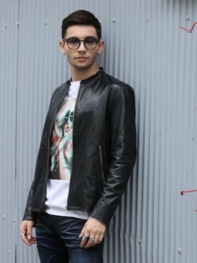 「jackrose」｜「アイテム（ライダースジャケット）」を使った、JACKROSE OFFICIALさん（メンズ・180cm）の秋コーディネート