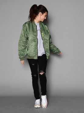「jackrose」｜「アイテム（MA-1）」を使った、JACKROSE OFFICIALさん（レディース・170cm）の秋コーディネート