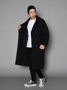 「Luv maison（ラブメゾン）のハイパーストレッチタイトスキニーデニム（デニムパンツ）」を使った、JACKROSE OFFICIALさん（メンズ・183cm）の秋コーディネート